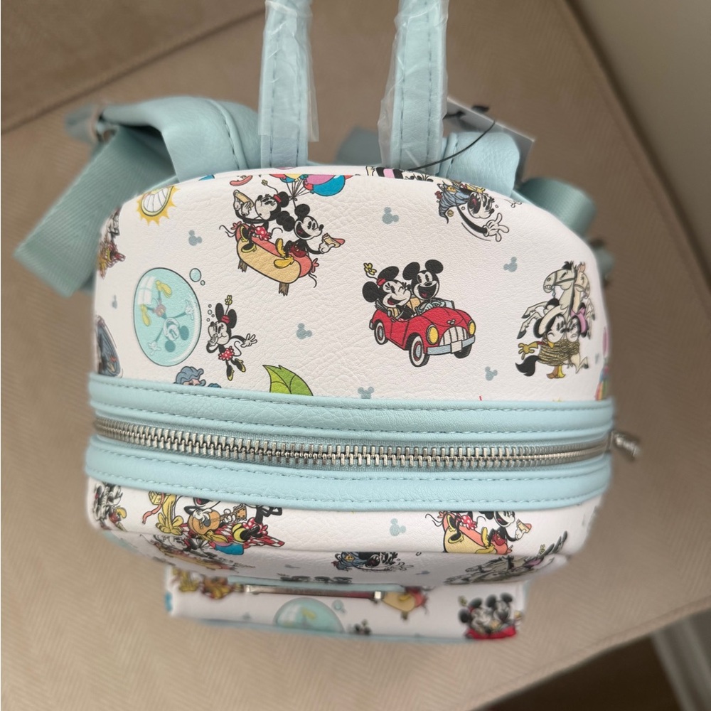 NWT DISNEY LOUNGEFLY Mickey & Minnie’s Runaway Railway Mini Backpack - Picture 5 of 8
